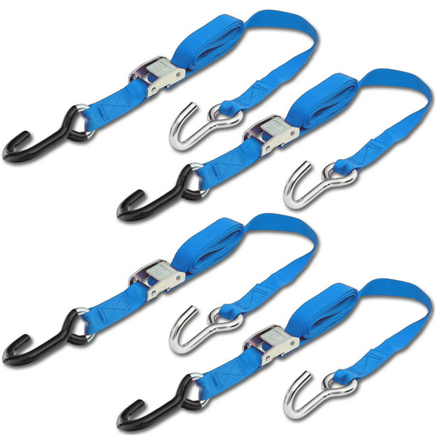 Blue Progrip Powersports Motorcycle Ratchet Tie Down Straps Lab Tested 4 Pack 